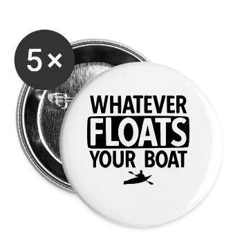 Paddel-Boot Kanu-Fahrer Für Kajak - Buttons groß 56 mm (5er Pack) - Weiß - Vorne