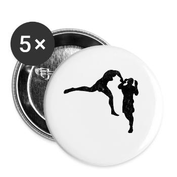 Mixed Martial Arts MMA - Buttons groß 56 mm (5er Pack) - Weiß - Vorne