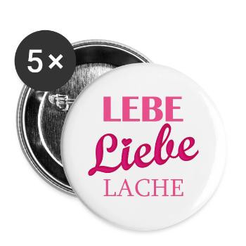 Lebe Liebe Lache Quote - Buttons large 2.2''/56 mm (5-pack) - white - Front