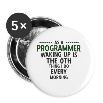 Software Ingenieur Informatiker Programmierer - Buttons groß 56 mm (5er Pack) - Weiß - Vorne