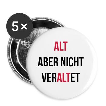 Alt aber nicht veraltet - Buttons groß 56 mm (5er Pack) - Weiß - Vorne