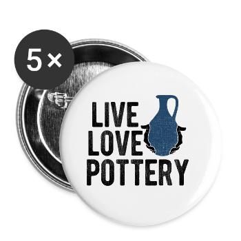 Keramik Töpferei Für Töpfer - Buttons groß 56 mm (5er Pack) - Weiß - Vorne