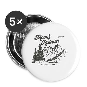 Mount Rainier Nationla Park Washington Berge - Buttons groß 56 mm (5er Pack) - Weiß - Vorne