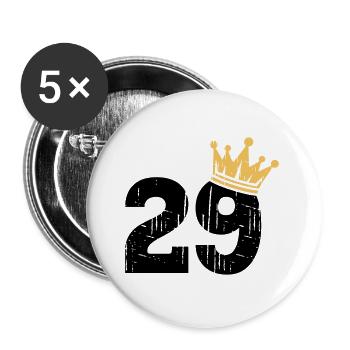 29 Crown 29th Birthday 29 Years - Buttons large 2.2''/56 mm (5-pack) - white - Front