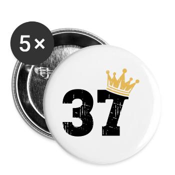 37 Crown 37th birthday 37 years old - Buttons large 2.2''/56 mm (5-pack) - white - Front