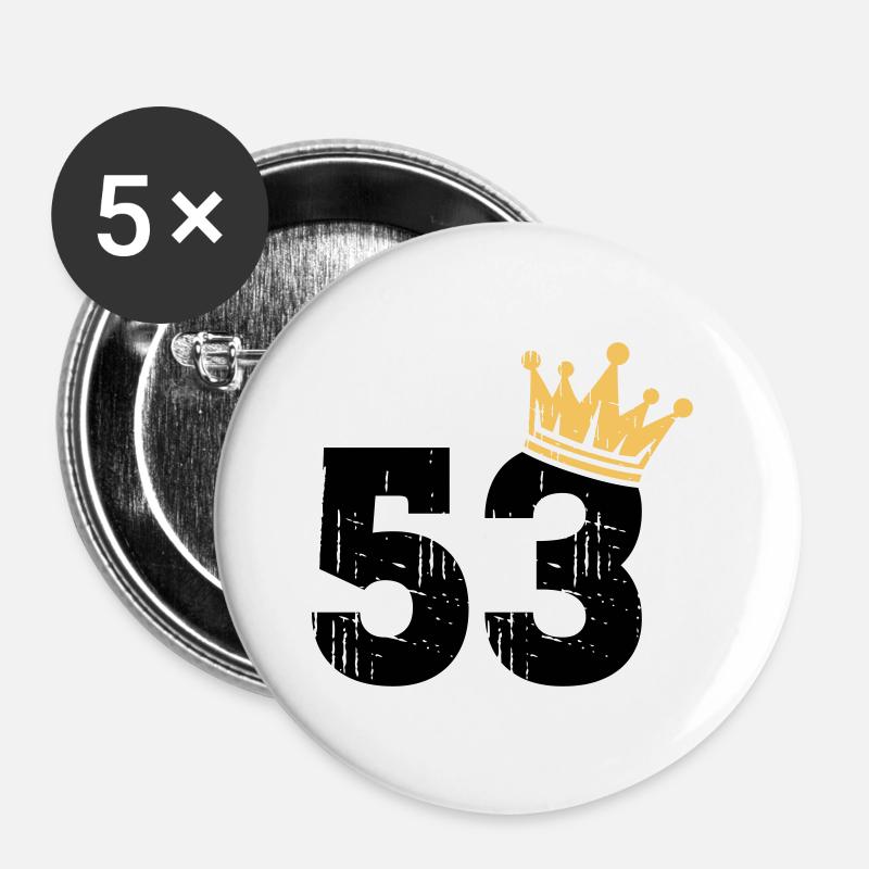 53 Crown 53rd birthday 53 years old - Buttons large 2.2''/56 mm (5-pack) - white