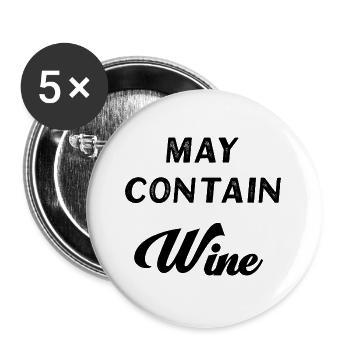 May Contain Wine - Buttons groß 56 mm (5er Pack) - Weiß - Vorne