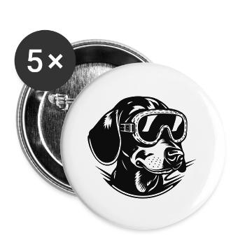 Scuba Dachshund no1 - Buttons large 2.2''/56 mm (5-pack) - white - Front