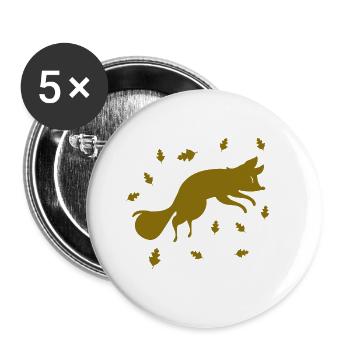Fox - Animal, Zoo, Animal Lover, Nature Conservation - Buttons large 2.2''/56 mm (5-pack) - white - Front