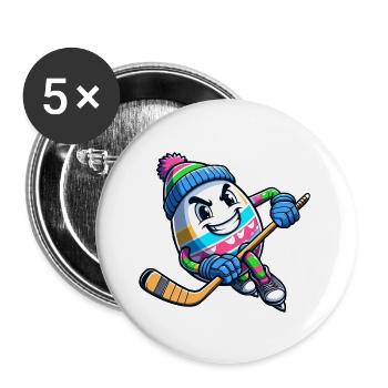Osterei Eishockey Design für Eishockeyspieler und - Buttons large 2.2''/56 mm (5-pack) - white - Front