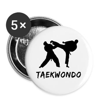 Taekwondo - Buttons large 2.2''/56 mm (5-pack) - white - Front