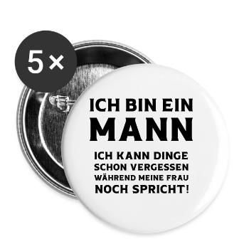 Ich bin ein Mann ich kann Dinge vergessen Männer - Buttons groß 56 mm (5er Pack) - Weiß - Vorne