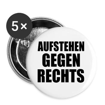 Aufstehen gegen rechts - Buttons groß 56 mm (5er Pack) - Weiß - Vorne