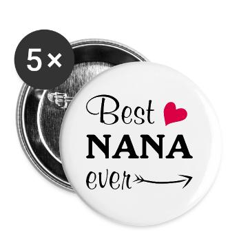 Die beste Nana aller Zeiten - Buttons groß 56 mm (5er Pack) - Weiß - Vorne
