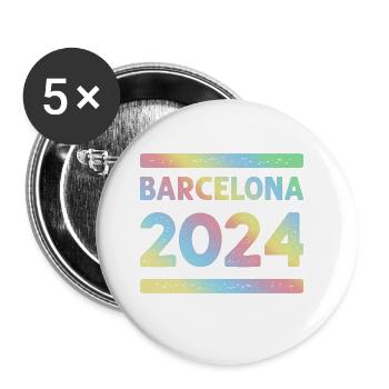 Barcelona 2024 Colorful Holiday Team - Buttons large 2.2''/56 mm (5-pack) - white - Front