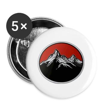 Schweizer Berge - Buttons groß 56 mm (5er Pack) - Weiß - Vorne
