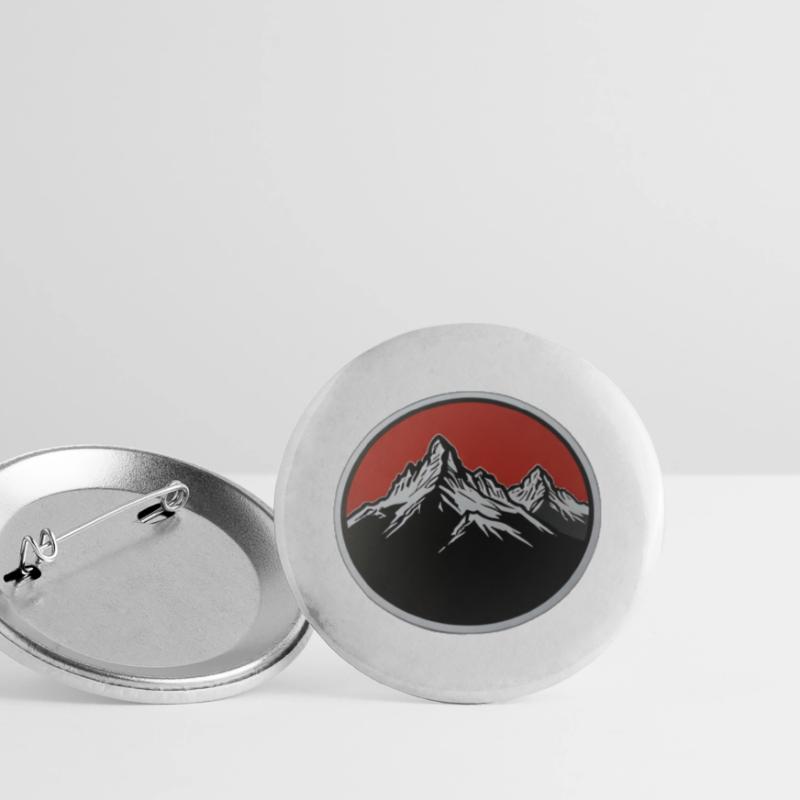 Schweizer Berge Buttons groß 56 mm (5er Pack)