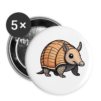 Tatous mignons - Lot de 5 grands badges (56 mm) - blanc - Devant