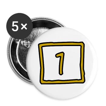 HAPPY BIRTHDAY. HAPPY BIRTHDAY. ANNIVERSARY. - Buttons large 2.2''/56 mm (5-pack) - white - Front