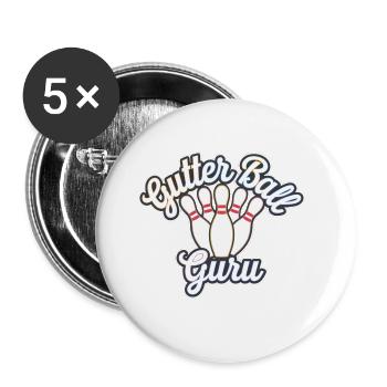 Gutter Ball Guru 12 - Buttons groß 56 mm (5er Pack) - Weiß - Vorne