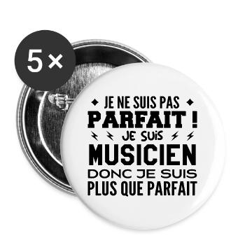 Un Musicien plus que parfaite, métier de rêve - Lot de 5 grands badges (56 mm) - blanc - Devant