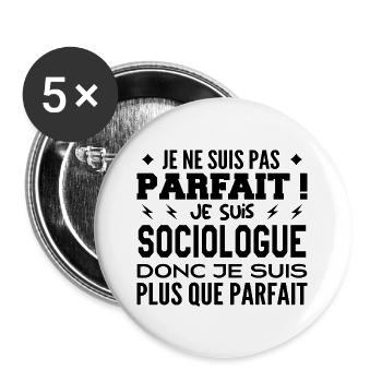 Un Sociologue plus que parfaite, métier de rêve - Lot de 5 grands badges (56 mm) - blanc - Devant