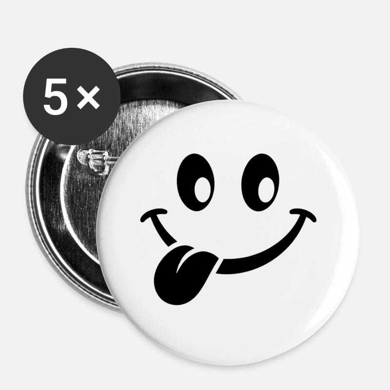 Minimalist Eyes Silhouette - Buttons large 2.2''/56 mm (5-pack) - white