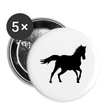 Pony équitation Rider - Lot de 5 grands badges (56 mm) - blanc - Devant