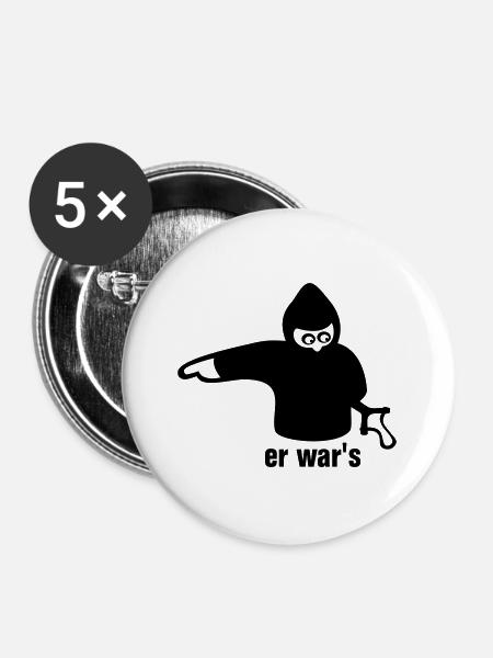 he's it - left - Buttons large 2.2''/56 mm (5-pack) - white