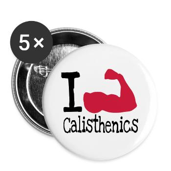 J'adore calisthenics_red - Lot de 5 grands badges (56 mm) - blanc - Devant