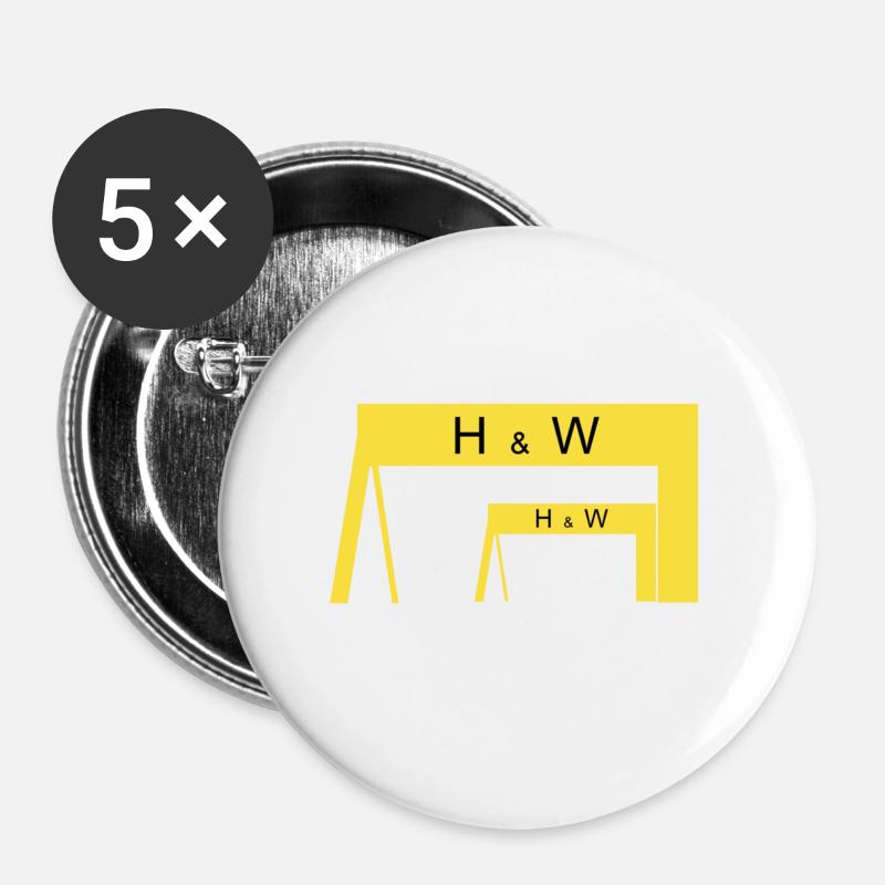 Harland & Wolff - Buttons large 2.2''/56 mm (5-pack) - white