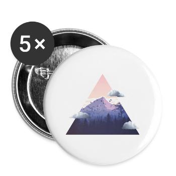 Mountain with clouds - Buttons large 2.2''/56 mm (5-pack) - white - Front