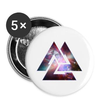 Cosmic Triangle Knot - Lot de 5 grands badges (56 mm) - blanc - Devant