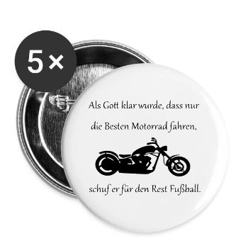 Motorrad - Buttons groß 56 mm (5er Pack) - Weiß - Vorne