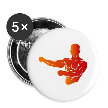 Bodybuilding - Buttons groß 56 mm (5er Pack) - Weiß - Vorne