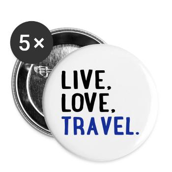 to travel - Buttons large 2.2''/56 mm (5-pack) - white - Front
