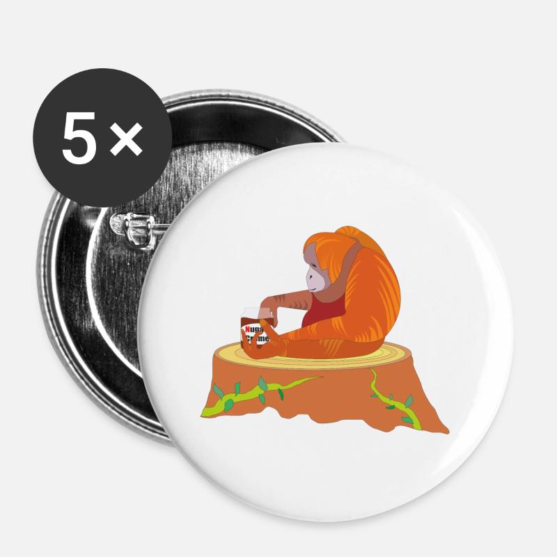 Orangutan - Buttons large 2.2''/56 mm (5-pack) - white