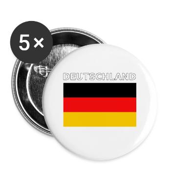 Drapeau Allemagne - Lot de 5 grands badges (56 mm) - blanc - Devant