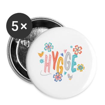 Hygge - Buttons groß 56 mm (5er Pack) - Weiß - Vorne