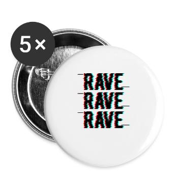 rave 02 - Buttons groß 56 mm (5er Pack) - Weiß - Vorne