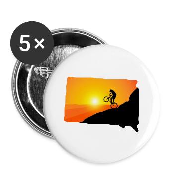 Downhill MTB Mountain Bike Mountainbike mountains - Buttons groß 56 mm (5er Pack) - Weiß - Vorne