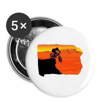 Downhill Mountainbike MTB Mountain Bike mountains - Buttons groß 56 mm (5er Pack) - Weiß - Vorne