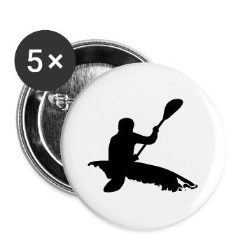 Wildwasser Kajak, Kanu - Buttons groß 56 mm (5er Pack) - Weiß - Vorne