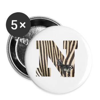 zebra n - Buttons groß 56 mm (5er Pack) - Weiß - Vorne