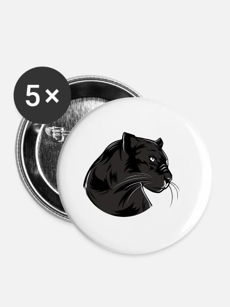 Panther - Buttons groß 56 mm (5er Pack) - Weiß