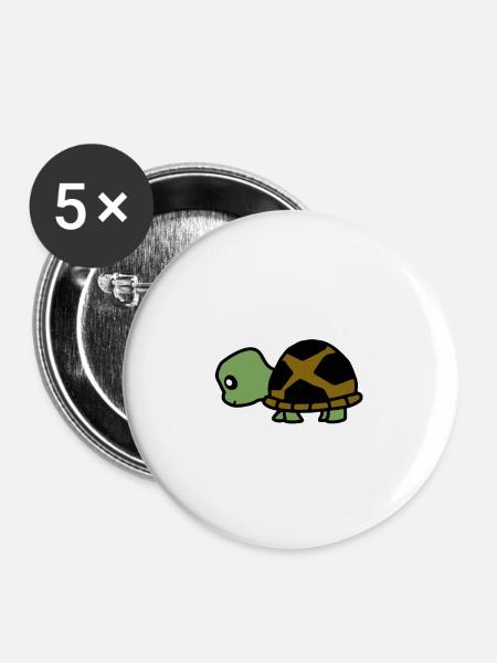 animal turtle 4 - Buttons large 2.2''/56 mm (5-pack) - white
