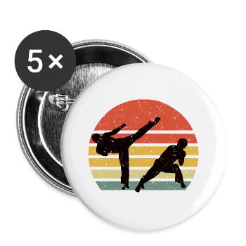 Capoeira vintage rétro - Lot de 5 grands badges (56 mm) - blanc - Devant
