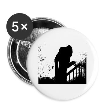 Bonjour - Lot de 5 grands badges (56 mm) - blanc - Devant