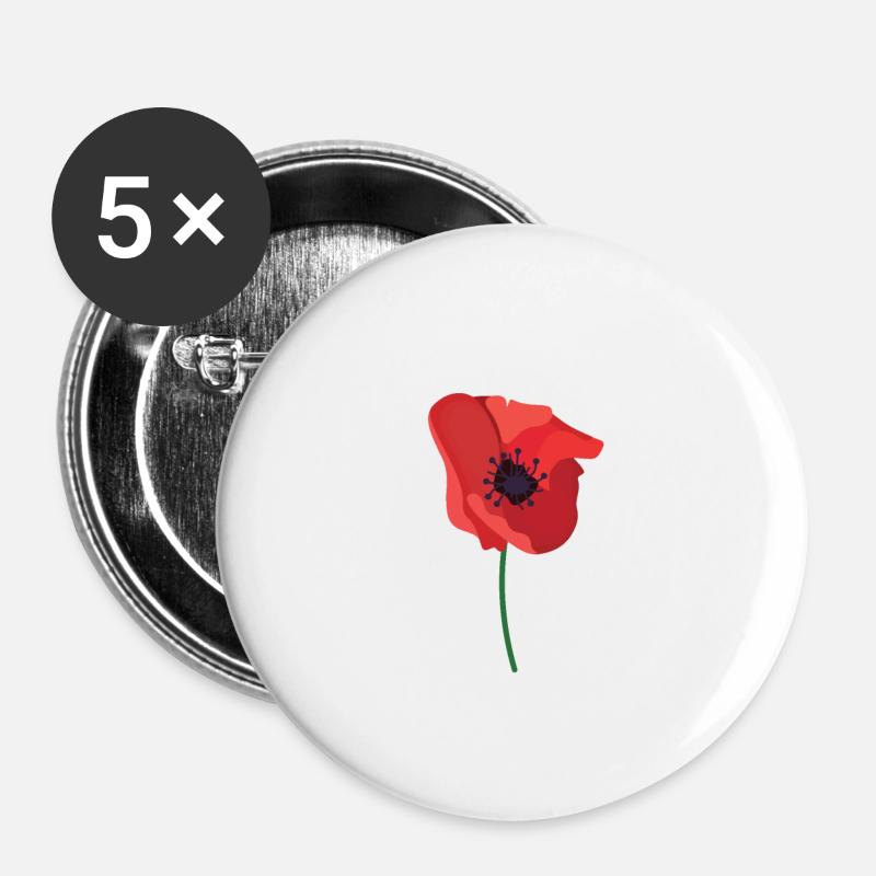british legion poppy day - Buttons large 2.2''/56 mm (5-pack) - white