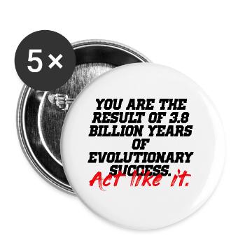 agir comme une évolution - Lot de 5 grands badges (56 mm) - blanc - Devant
